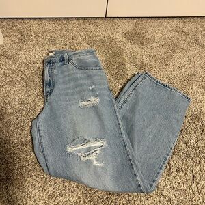 Levi’s Distressed Baggy Dad Blue Jeans